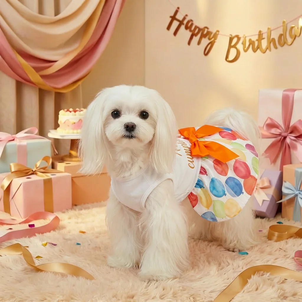 Perro medianamente vestido con el atuendo