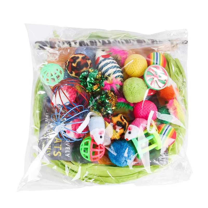 Kit de juguetes para gatos: Varita, bola de sisal y túnel - imagen 3