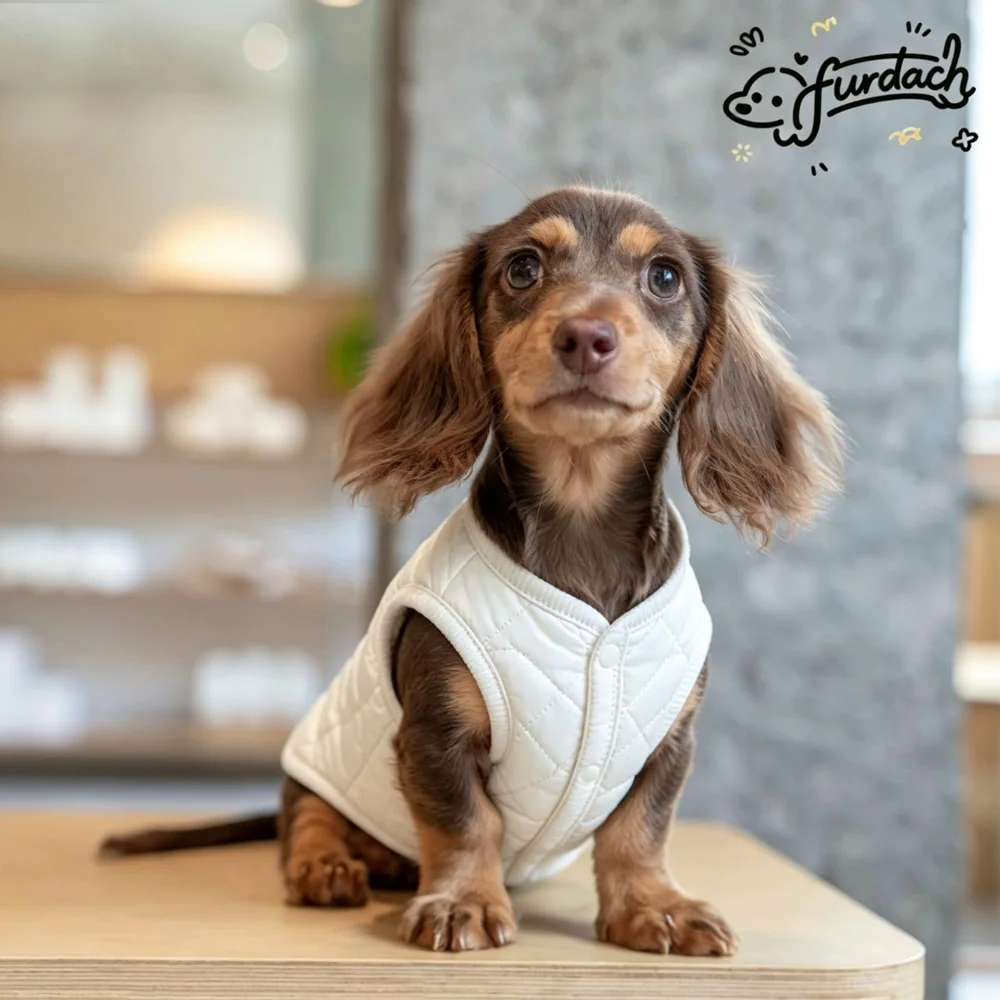 Abrigo de plumón sin mangas para perros salchicha, cálido invierno - imagen 4