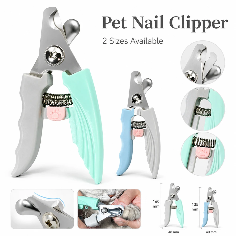 Cortauñas para gatos y perros con cuchilla inox y protector seguridad - imagen 3