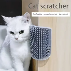 Rascador de pared para gatos con cepillo masajeador quitapelo