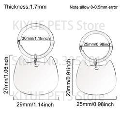 Chapa identificativa de acero inoxidable personalizada para gatos