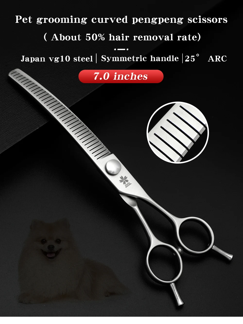 Tijeras de peluquería canina de 7 pulgadas con hojas VG10