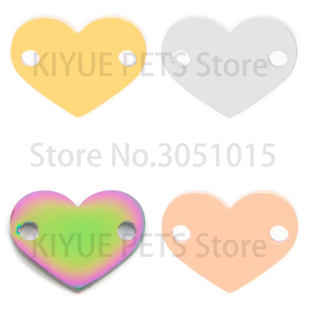 Dijes Corazón Acero Inoxidable para Collares de Perros y Gatos – Pack 20 uds - imagen 4