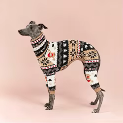 Mono navideño para perros: abrigo suave otoño-invierno galgo y whippet