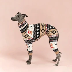 Mono navideño para perros: abrigo suave otoño-invierno galgo y whippet