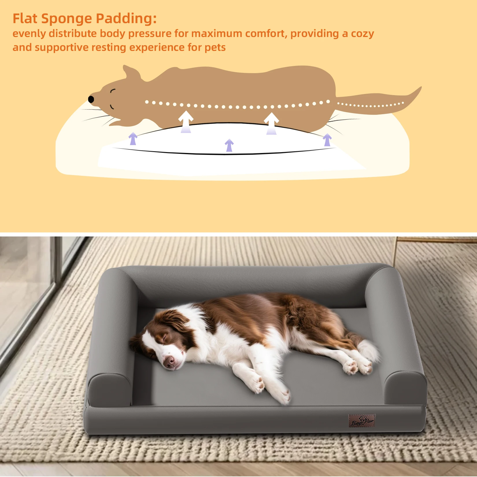 Cama ortopédica extra grande para perros impermeable con funda - imagen 2