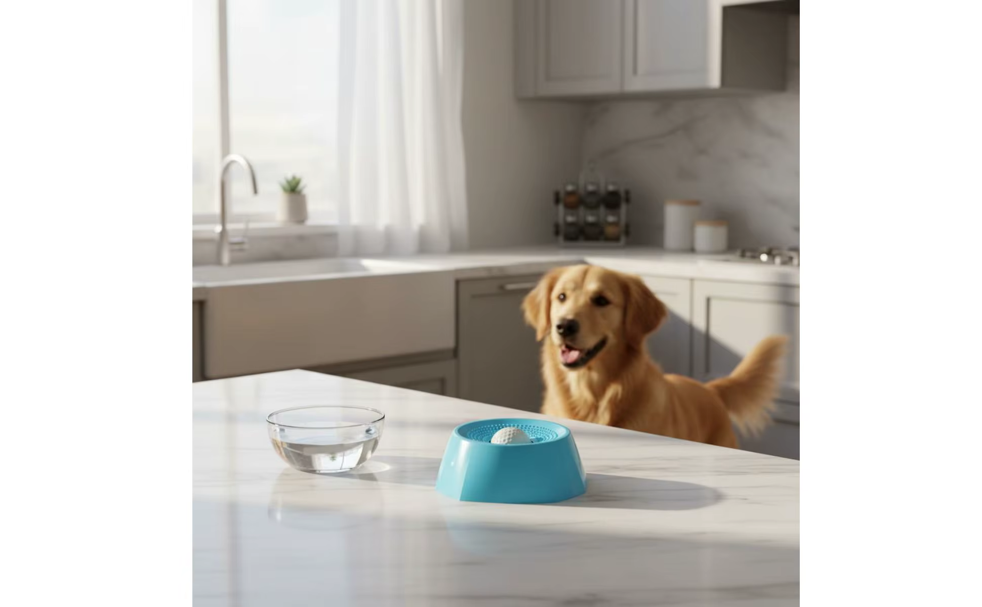Base antideslizante del comedero lento para mascotas