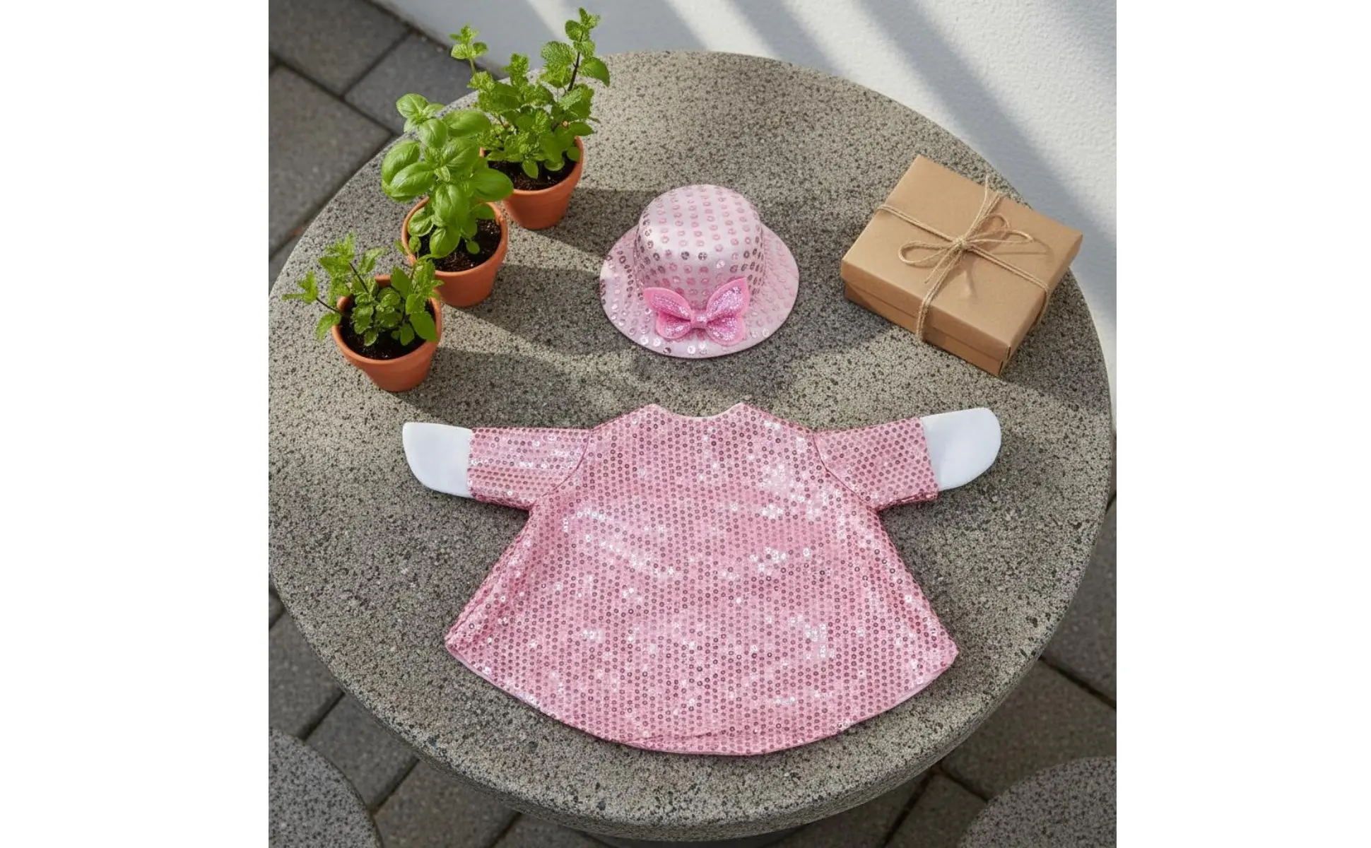 Conjunto de ropa para ganso con sombrero brillante