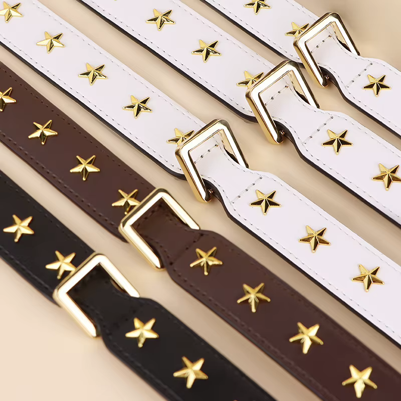 Collar de cuero genuino ancho y ajustable para perros y gatos - imagen 5