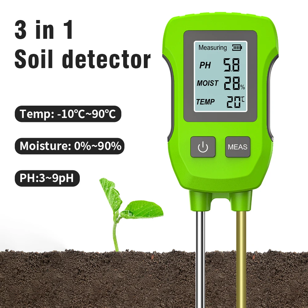 Medidor digital de suelo con pantalla LCD