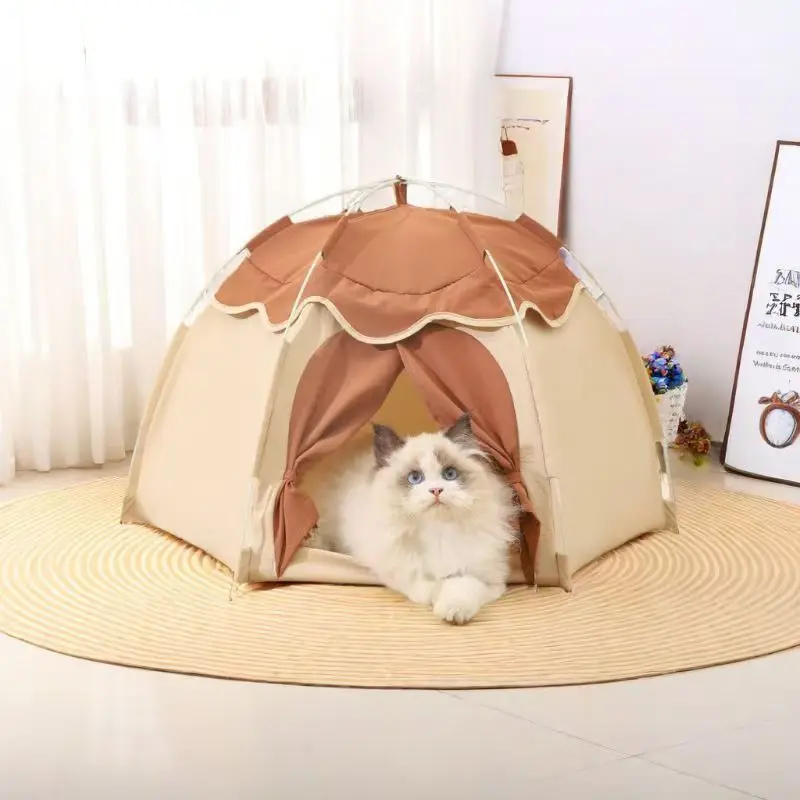Casa de campaña plegable con mascota dentro