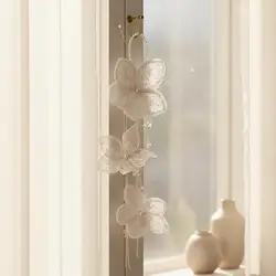 Cadena de encaje con perlas y flores – Adorno floral para boda y decoración de mesa