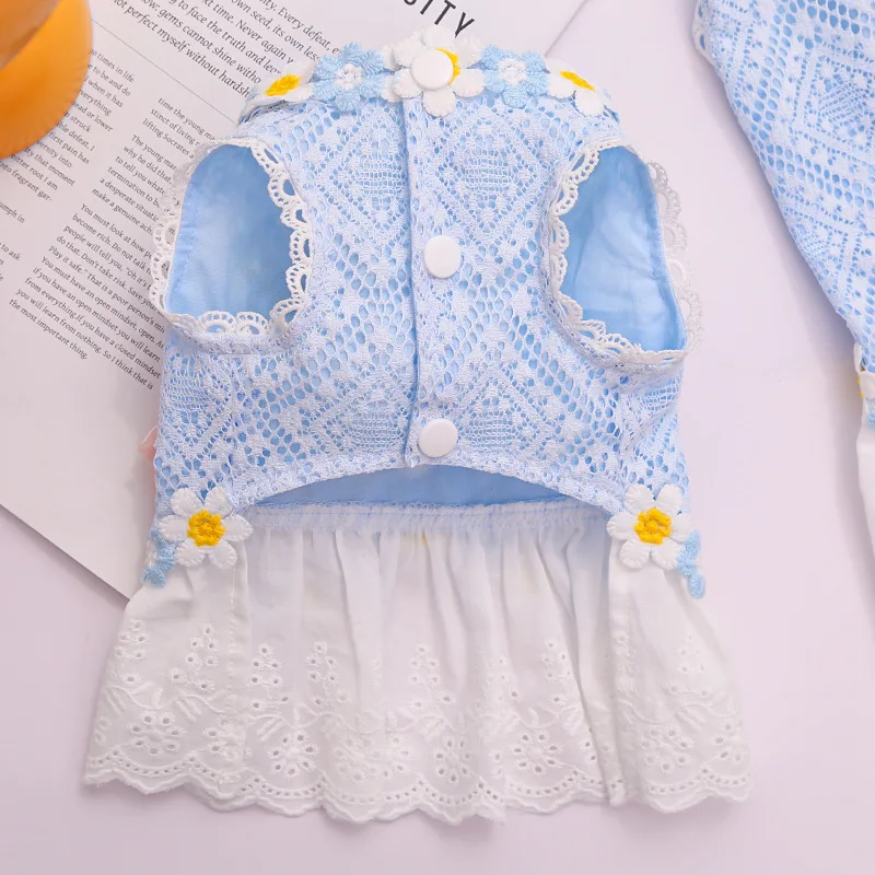 Vestido de hada de verano para mascotas con anillo en D