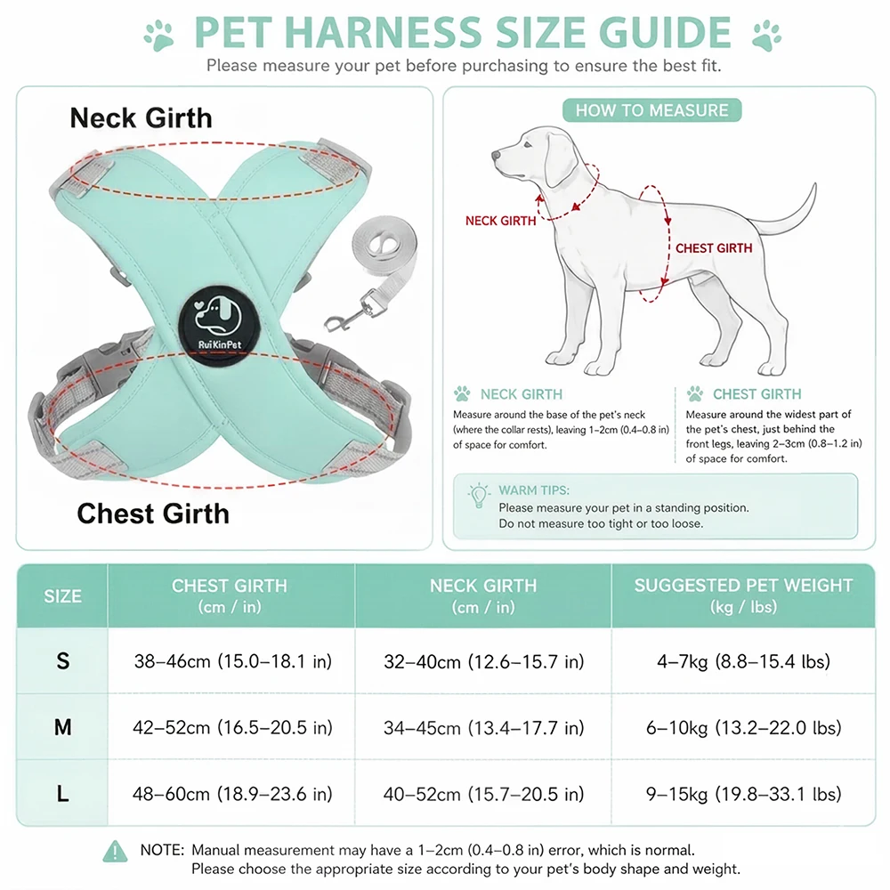 Arnés con correa reflectante para gatos ajustable, antiescape - imagen 3