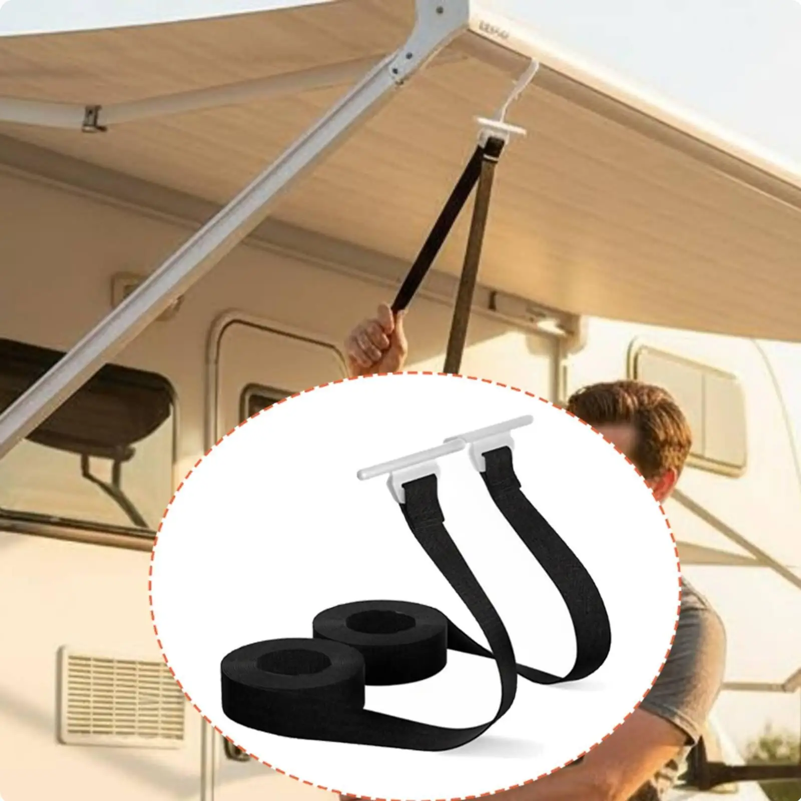Correa de toldo 118 pulgadas para caravana y remolque – Nailon resistente - imagen 4