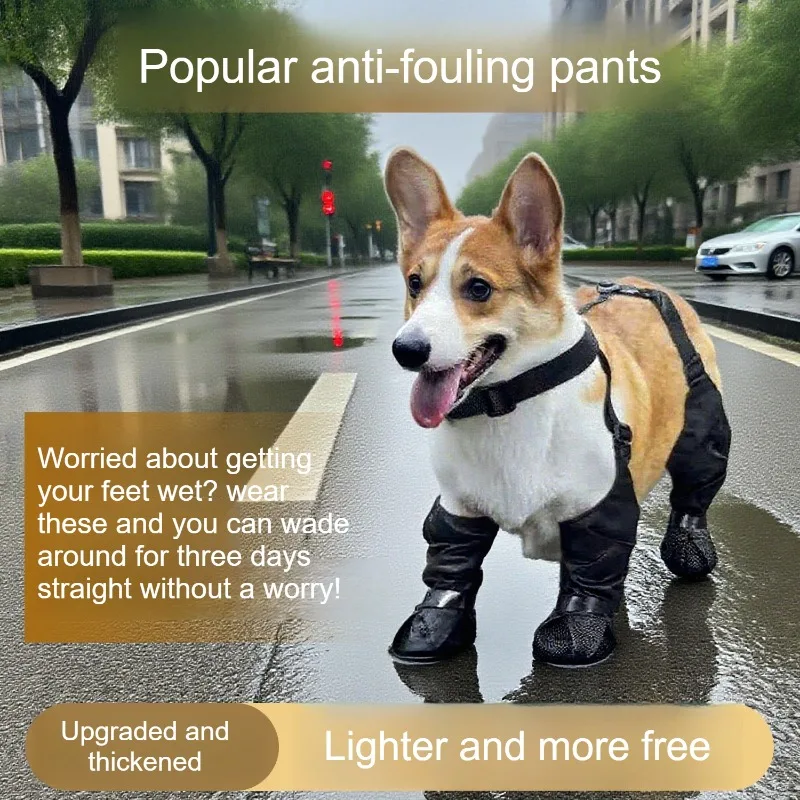 Botas impermeables antideslizantes para perros ajustables de lluvia
