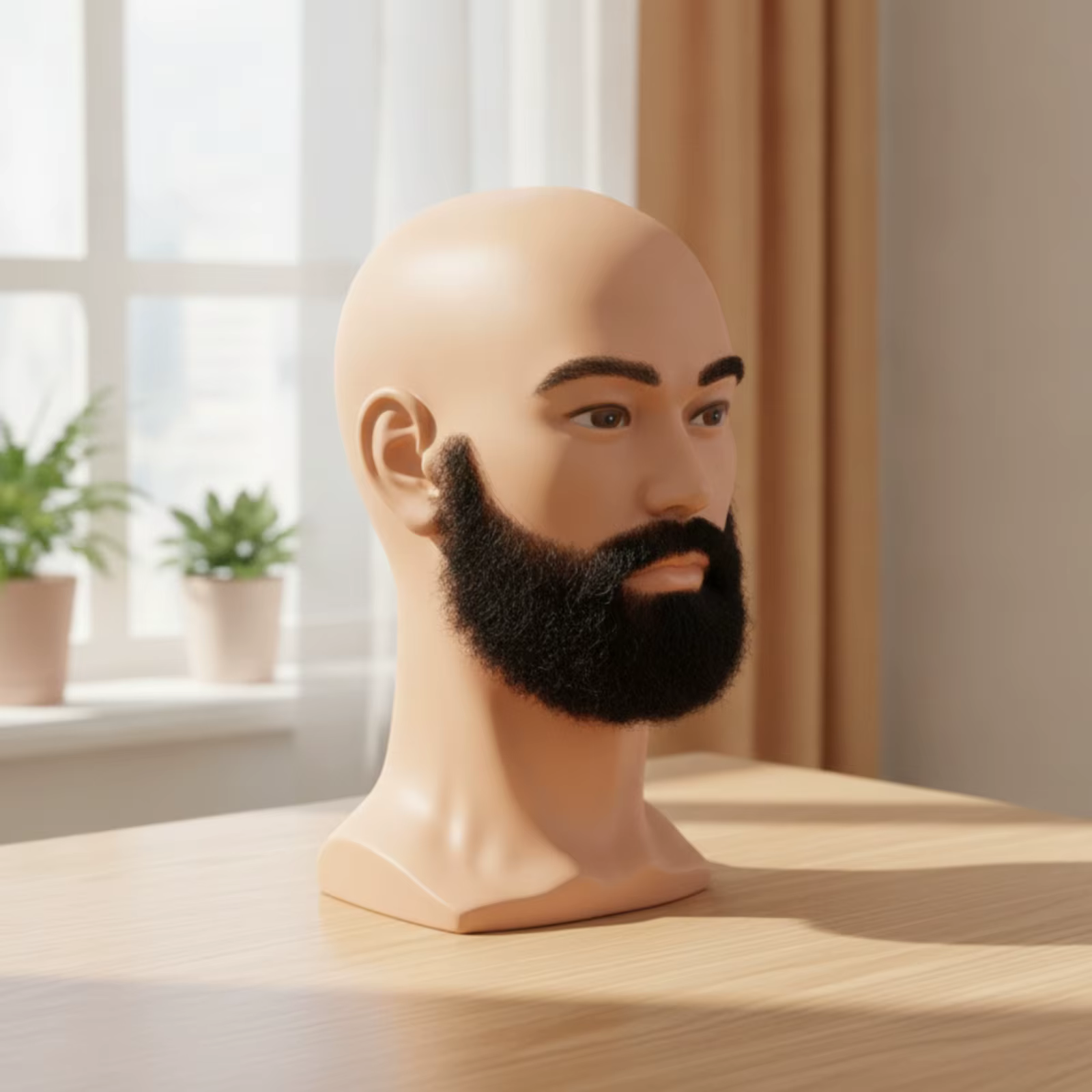 Maniquí Cabeza para Barberos – Maniquí Calvo Resistente para Peluquería