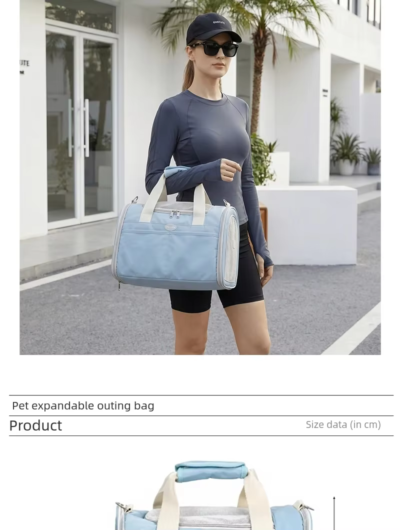 Mochila de transporte azul para mascotas