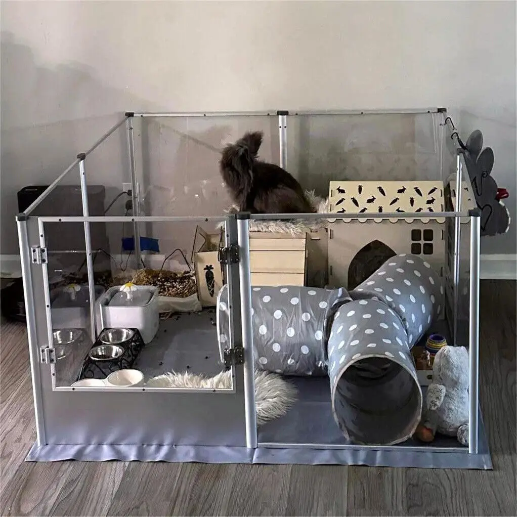 Corral de acrílico para perros transparente con jaula de ejercicio - imagen 4