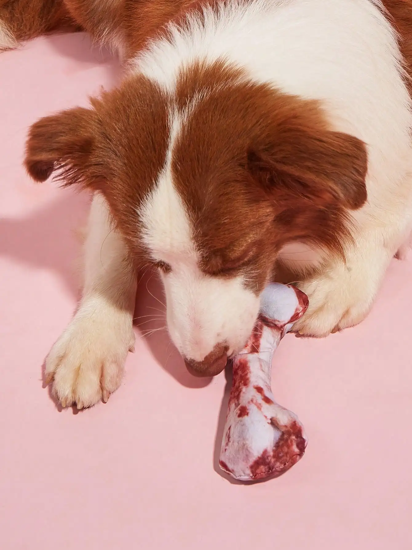 Juguete de peluche chirriante con forma de hueso para perros
