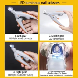 Cortauñas con luz LED para perros y gatos: tijeras profesionales