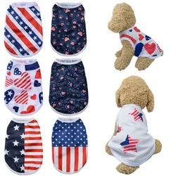 Disfraz tipo jersey para perro de 4 de julio, malla transpirable