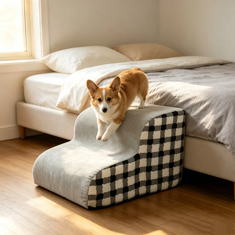 Escaleras 2 peldaños espuma alta densidad perros mayores sofá - imagen 3