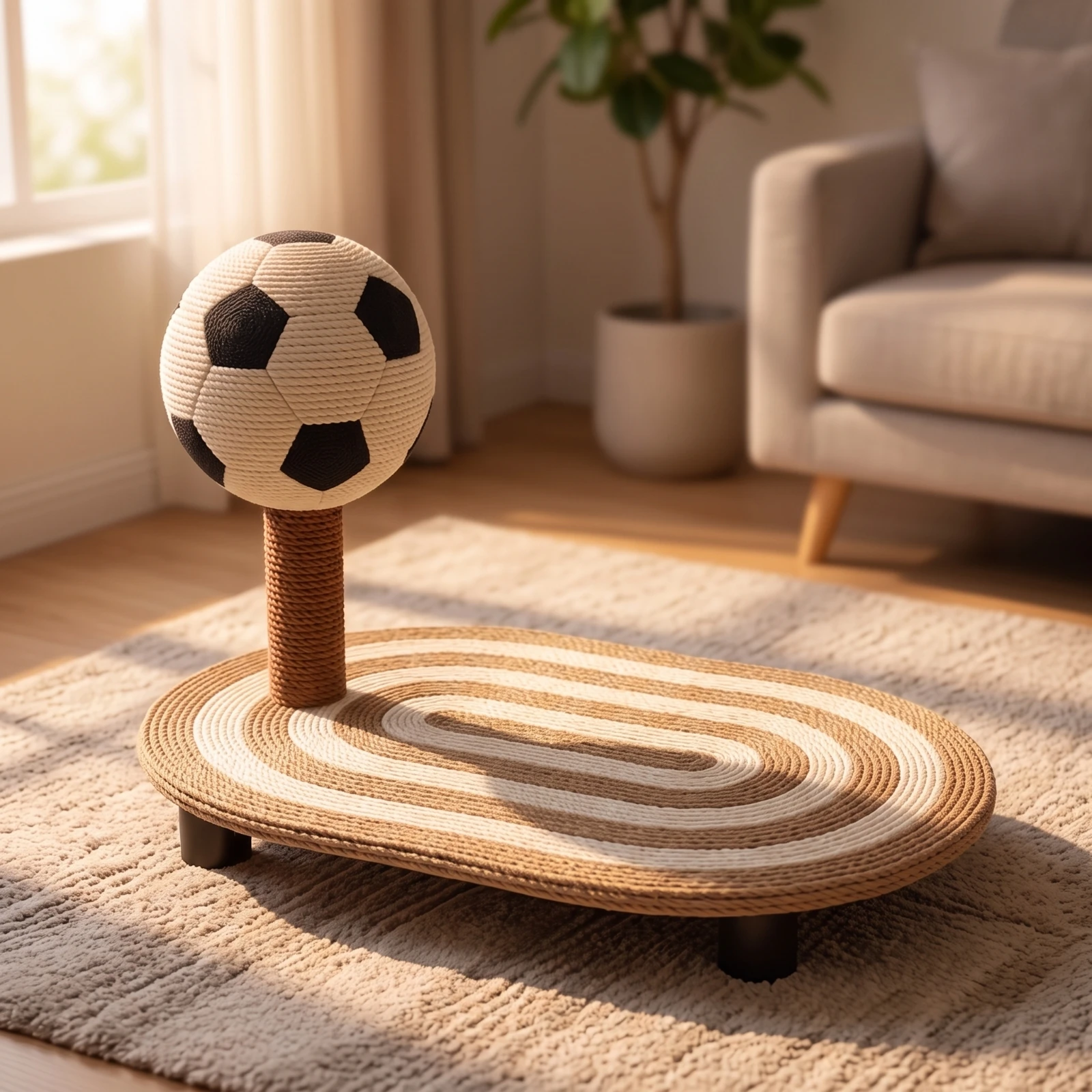 Rascador para gatos con plataforma y pelota interactiva - imagen 4