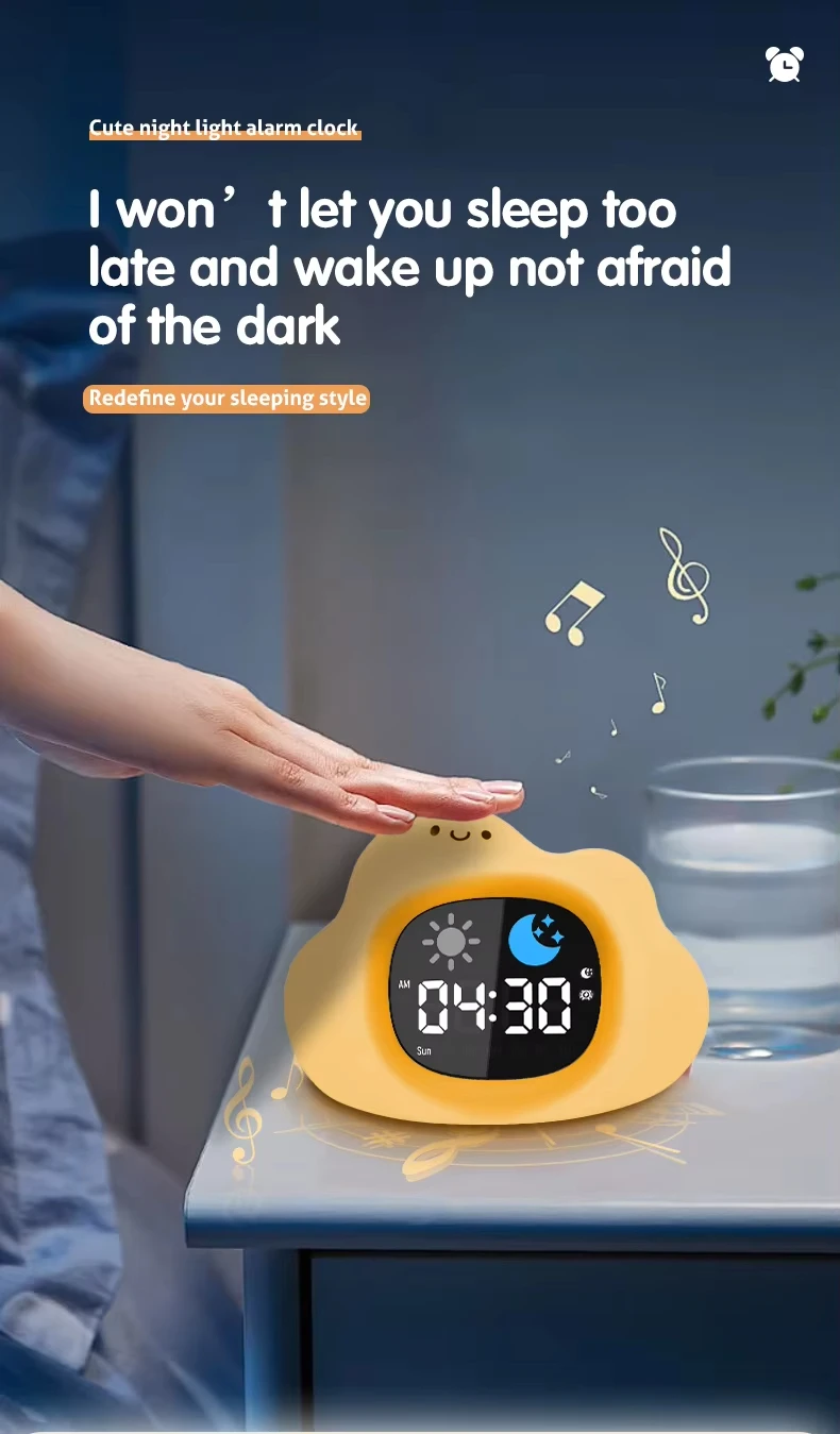 Reloj despertador para niños con doble alarma y lámpara de luz nocturna