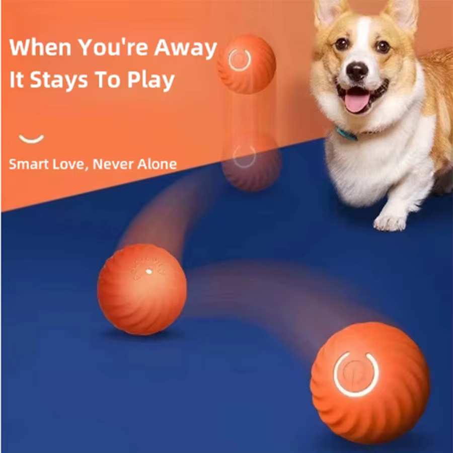Pelota interactiva automática para perros y gatos – Juguete electrónico con USB - imagen 3