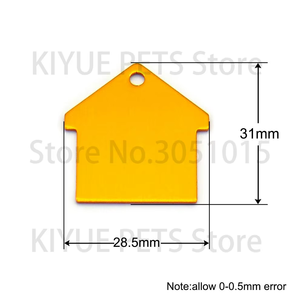 Placa de identificación para perro con forma de casa de aluminio - imagen 2