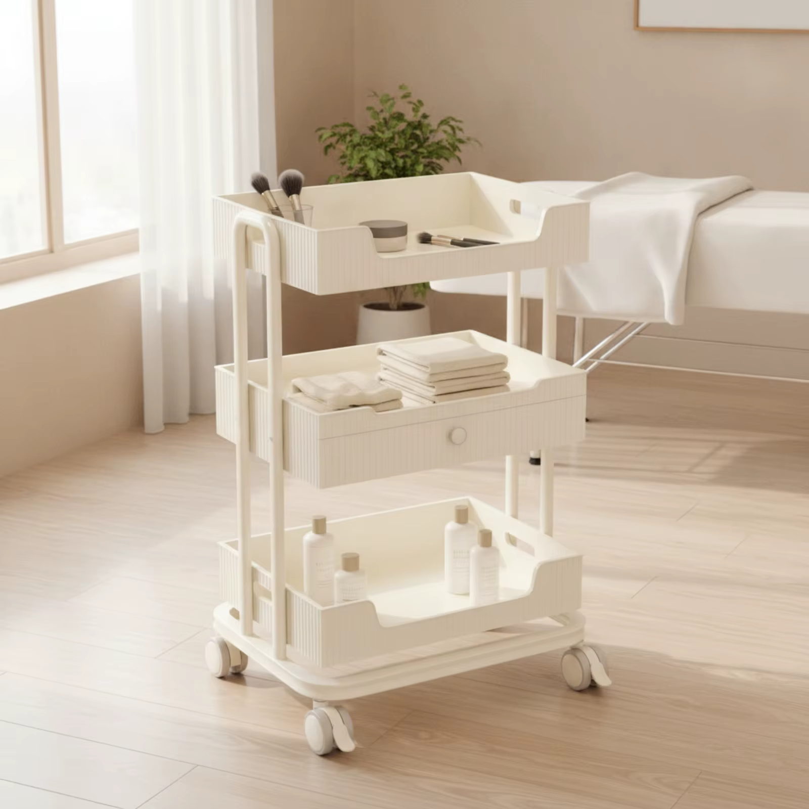 Carrito Rodante para Salón de Aseo Pet – 3 Niveles con Cajón - imagen 3
