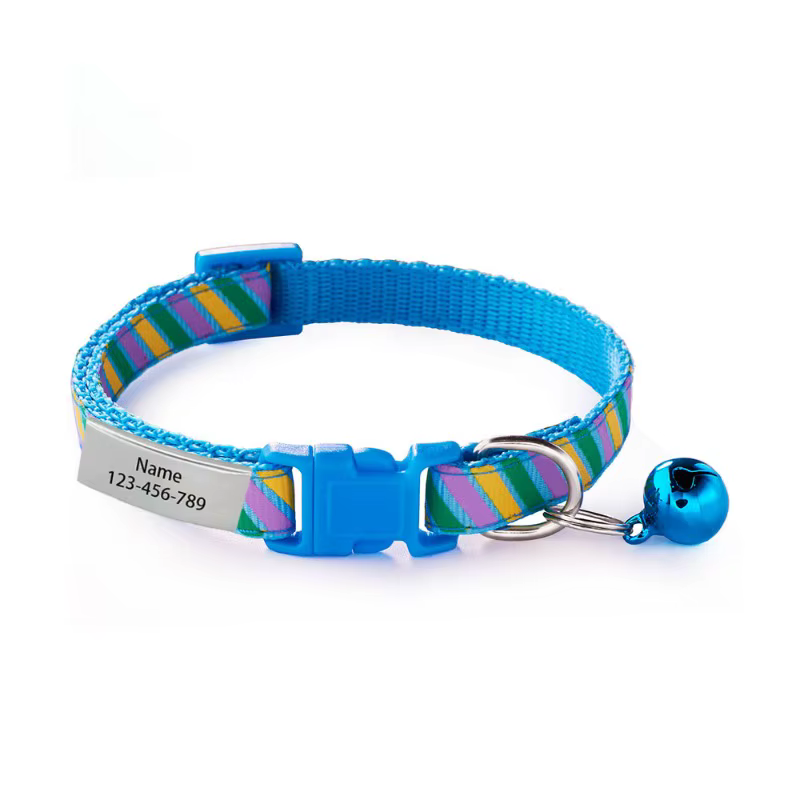 Collar personalizado con placa grabada gratis para gatos y perros
