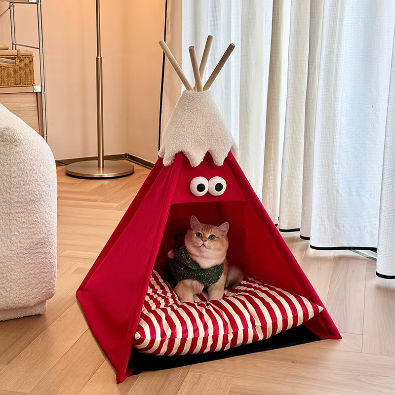 Casa nido semicerrada desmontable y lavable para gatos 4 estaciones - imagen 2