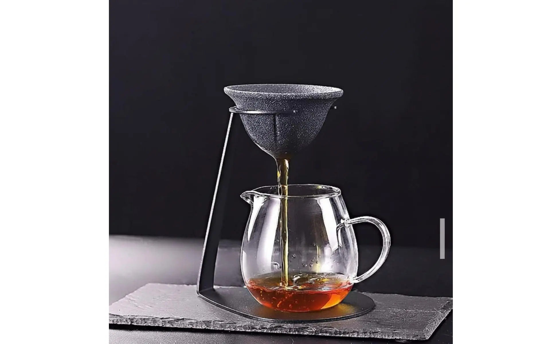 Colador de hojas de té con soporte y filtración