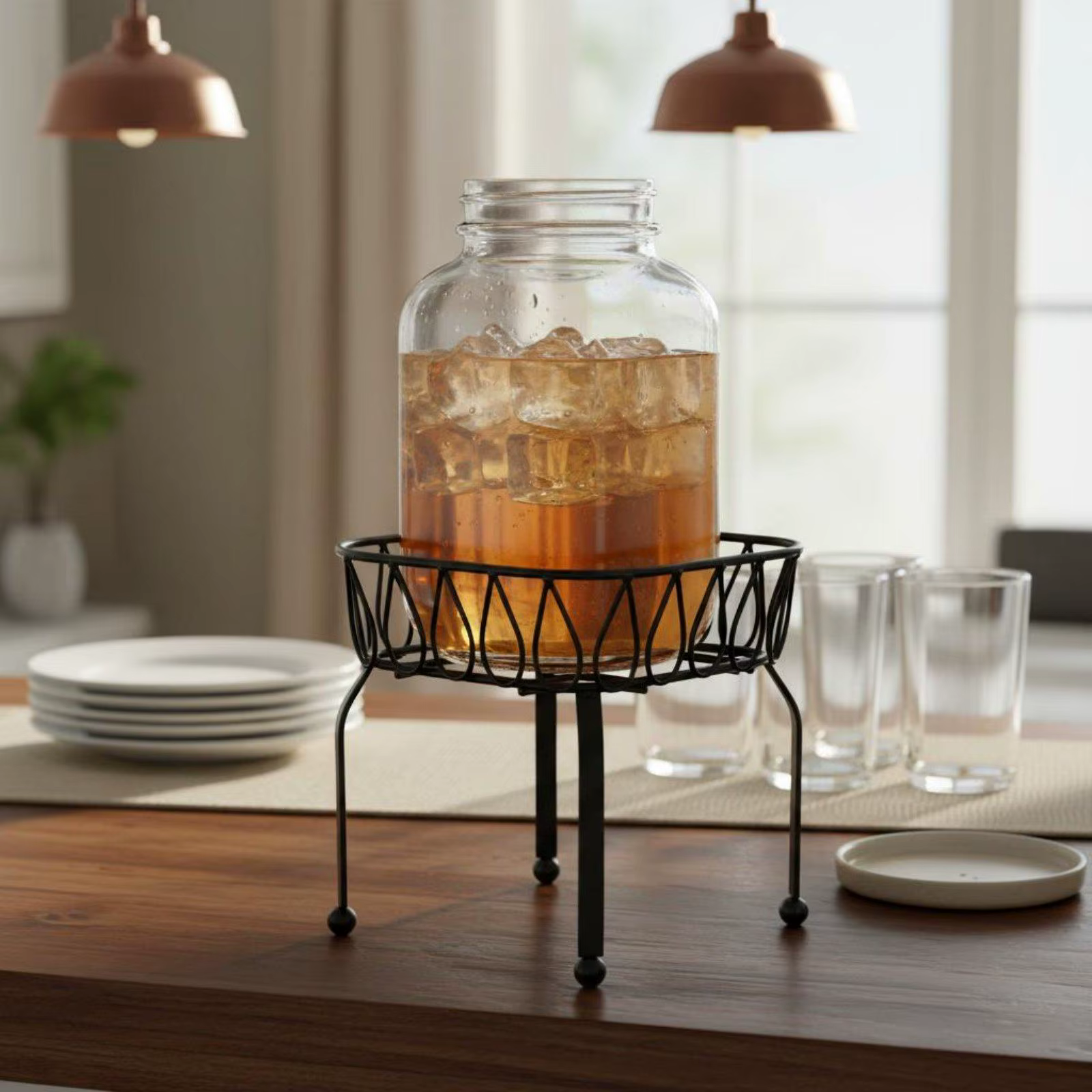 Soporte de hierro para barril de cerveza y dispensador de bebidas - imagen 4