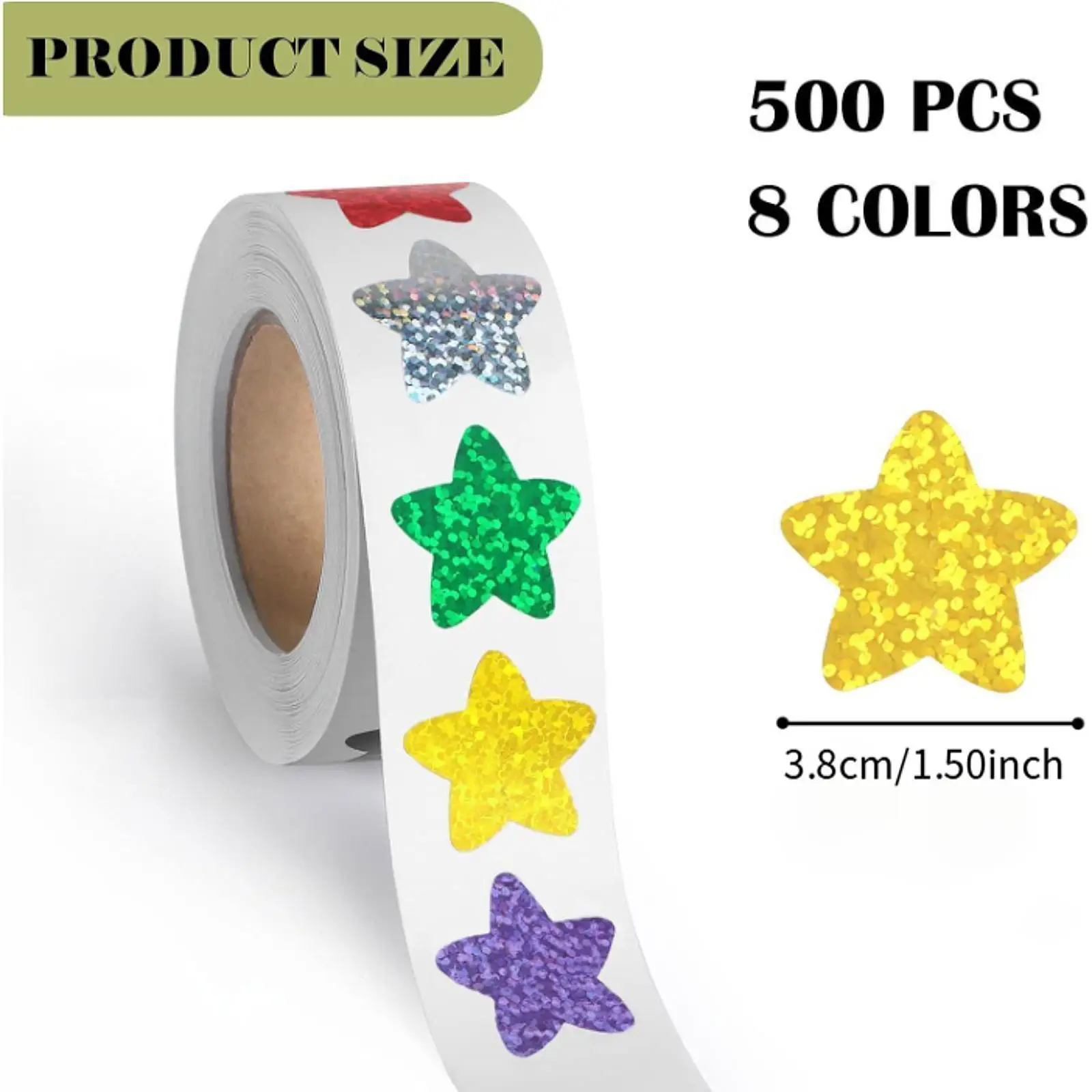 Pegatinas Estrella Brillantes en Rollo – Adhesivas para Recompensas Escolares - imagen 3