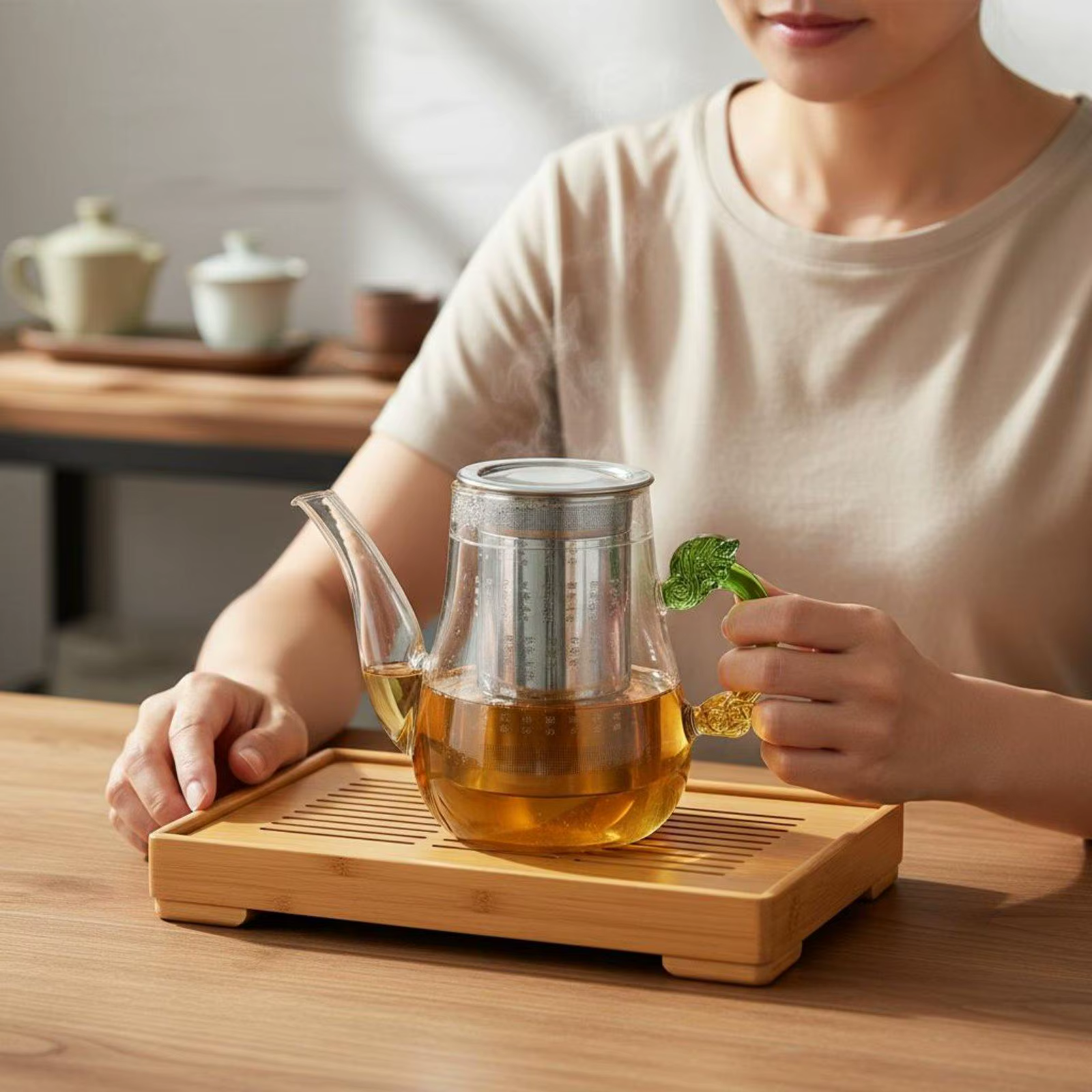 Tetera té Kung Fu vidrio resistente – Con infusor 5 uds - imagen 3