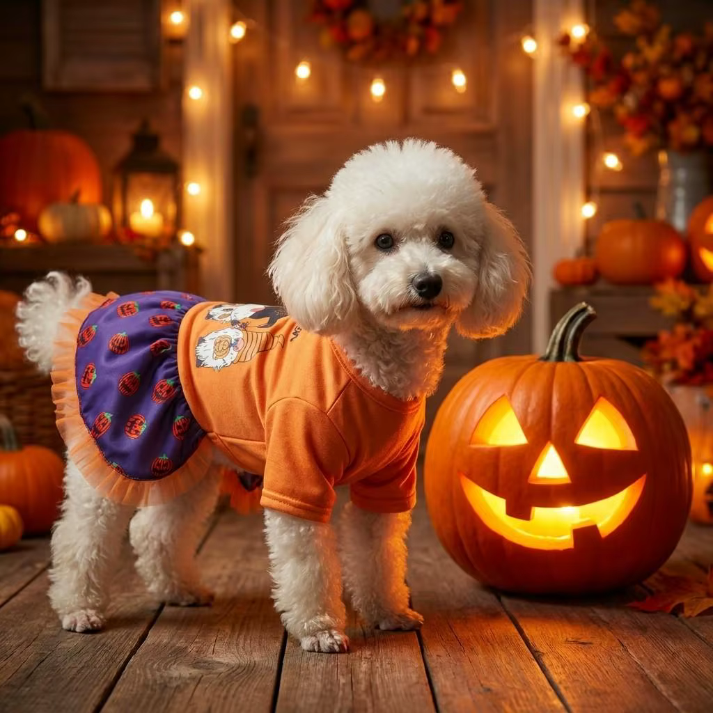 Disfraz de cosplay para perros y gatos con diseño de Halloween