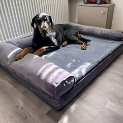 Cama ortopédica viscoelástica para perros grandes, funda impermeable