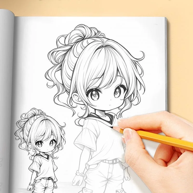 Pack cuadernos dibujo anime manga principiantes + libro colorear - imagen 3