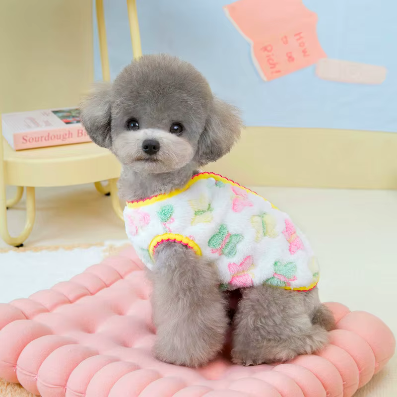 Chaleco de lana con flores para perros y gatos pequeños – Chihuahua y Bichón - imagen 2