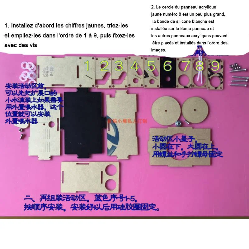 Tubo de ensayo de bambú y yeso con detalle del material