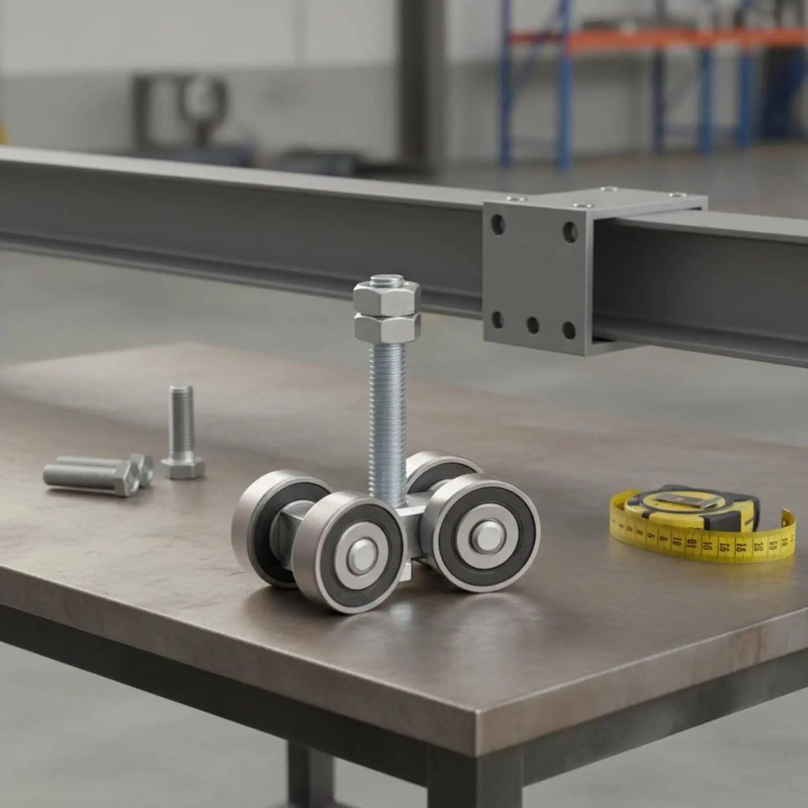 Ruedas para Puerta Corredera con 4 Rodillos – Kit de Mechanismo Deslizante - imagen 2