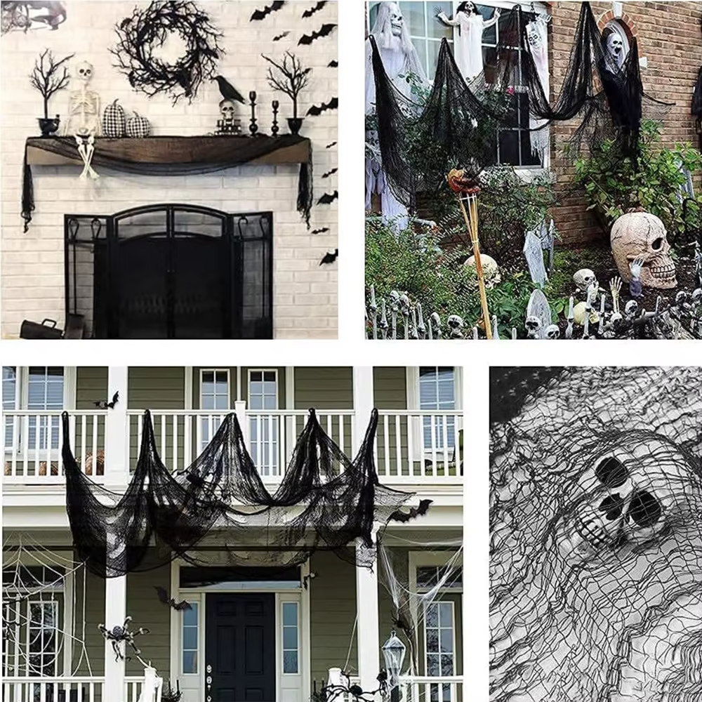 Tela de gasa para decoración Halloween – Efecto desgarrado - imagen 5