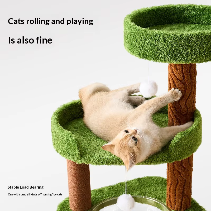 Torre rascador para gatos con cama y postes de sisal - imagen 4