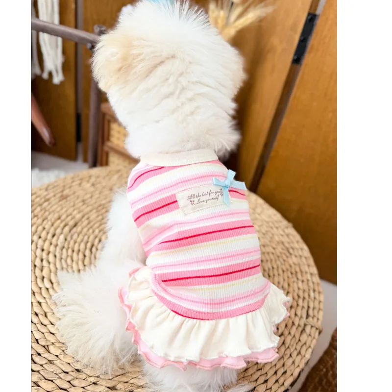Vestido azul para perro con falda y capucha