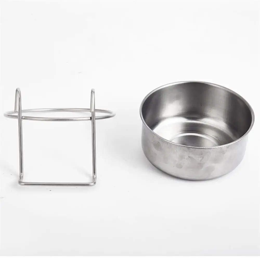 Tazón de acero inoxidable con gancho extraíble para perros y gatos - imagen 2