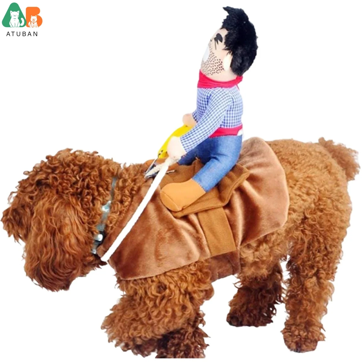 Perro disfrutando del disfraz en exteriores